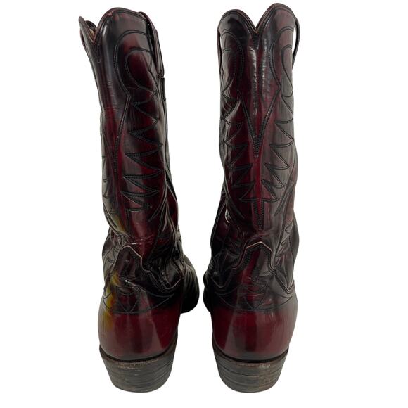 R.J. Foley Vintage Cowboy Boots Men’s 10.5D Burgundy Leather Handmade USA - Picture 5 of 12